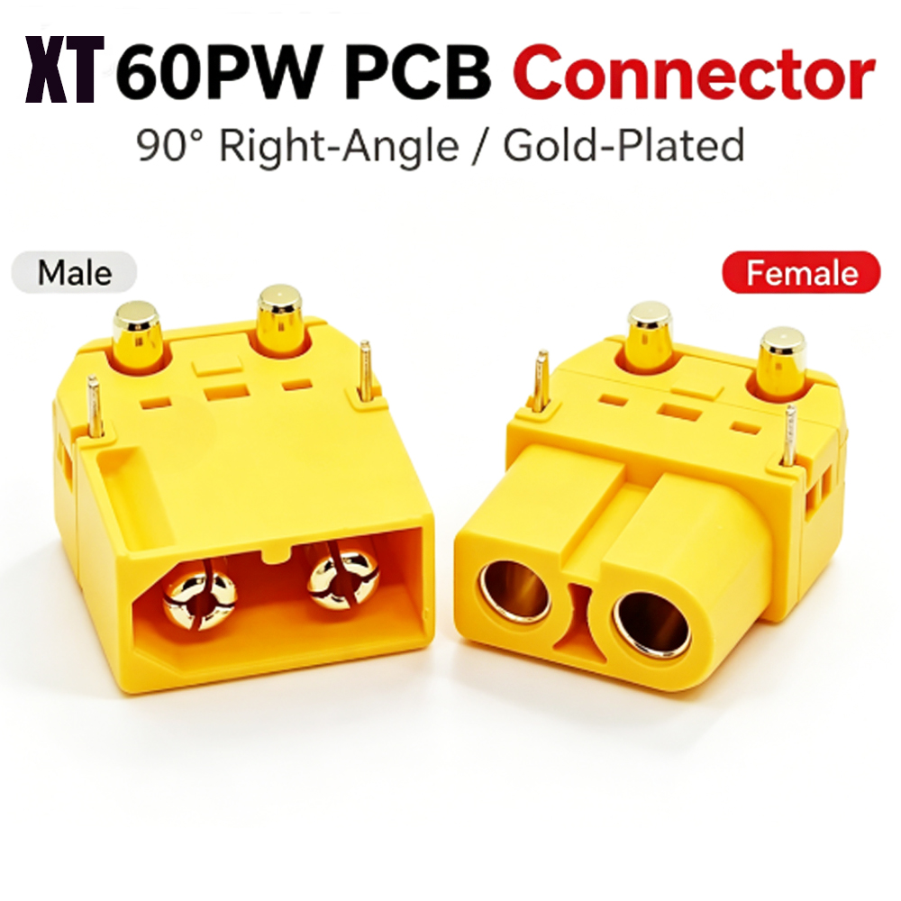 Drone Battery Adapter - ขั้วต่อ Amass XT60PW แบบติดตั้งบนแผงวงจร 90 °